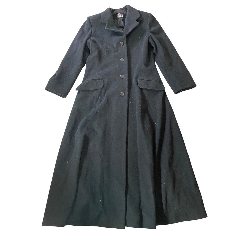 Loring Black Wool Long Full Length Princess Frock Coat 100% Pure Wool USA